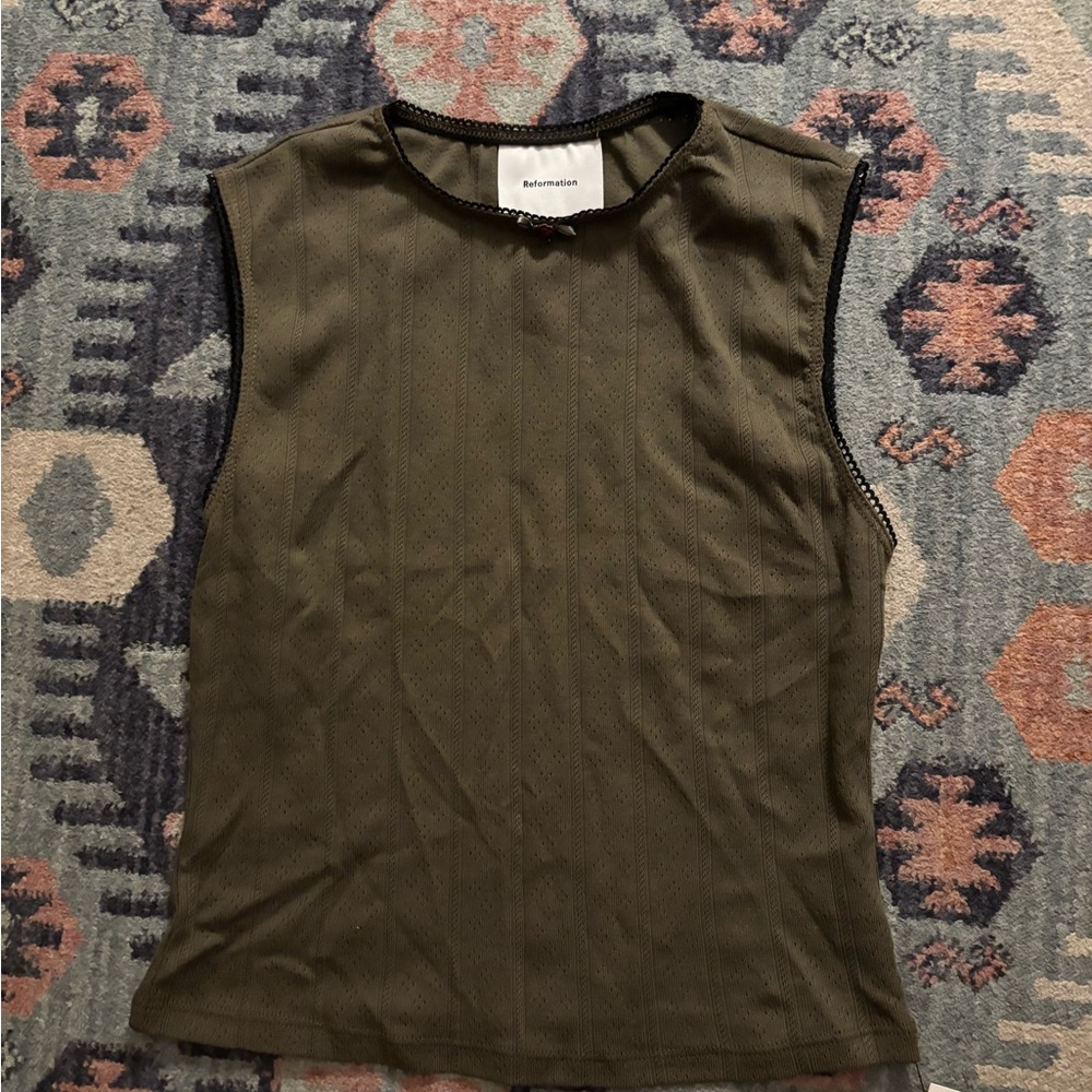 Reformation Olive Green Tank Top